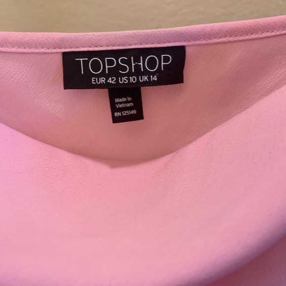 TOPSHOP light pink camisole tank top blouse shirt tee size 10 perfect condition - Picture 4 of 4